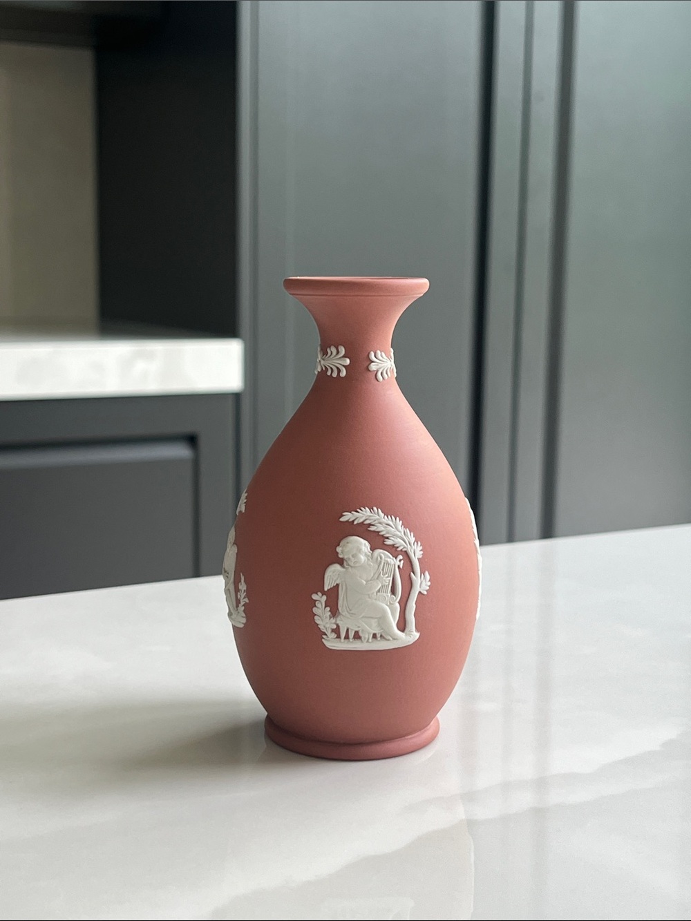 Wedgwood Jasperware Terracotta Vase. 1958. Pristine Condition.